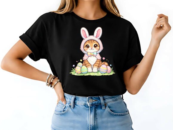 Adorable Easter Bunny Kitten T-Shirt Design: A Springtime Must-Have