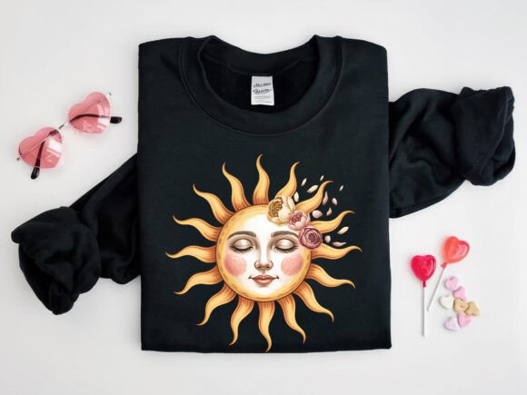 Bring Sunshine to Your Brand with the Blushing Boho Sun T-shirt Design PNG