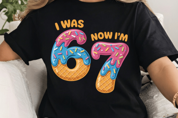 Celebrate 67 with a Sweet and Trendy Drip Ice Cream PNG Design