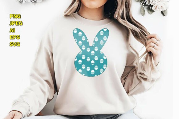 Cute Easter Bunny Egg Pattern T-Shirt Design for Crafts