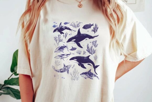 Deep Ocean Aesthetic: The Purple Orca Whale Sublimation Design
