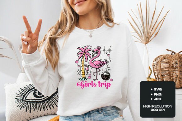 Girls Trip Flamingo SVG: Tropical Vibes for Creative Projects